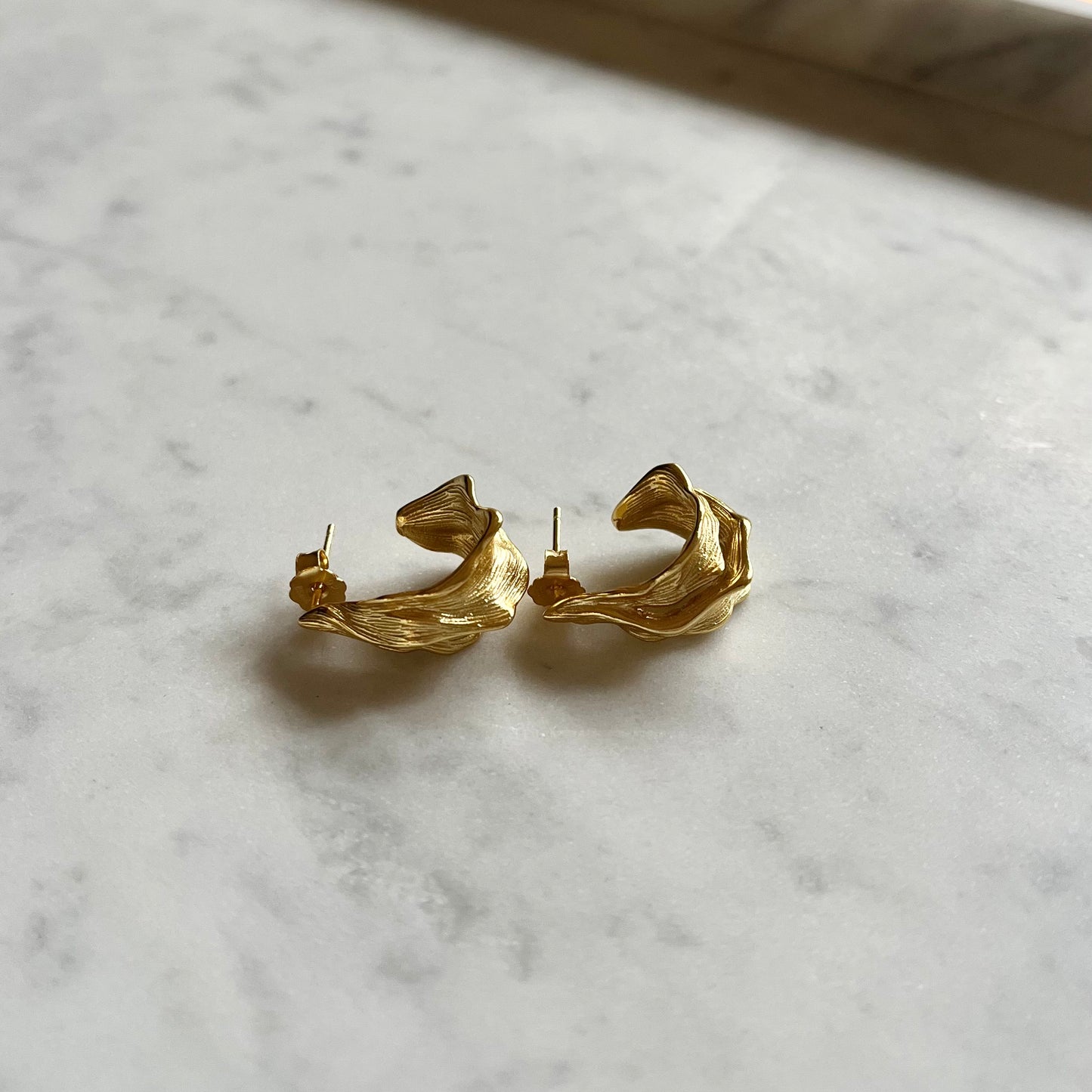 Chunky Curved Earrings - Gold